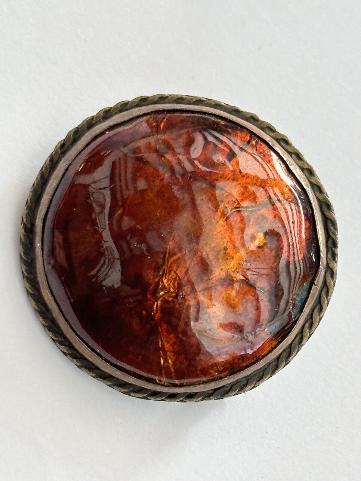 Vintage Antique Enamel Brooch