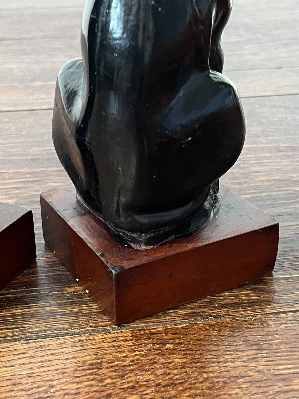 Edwardian Lion Figures On Wooden Bases