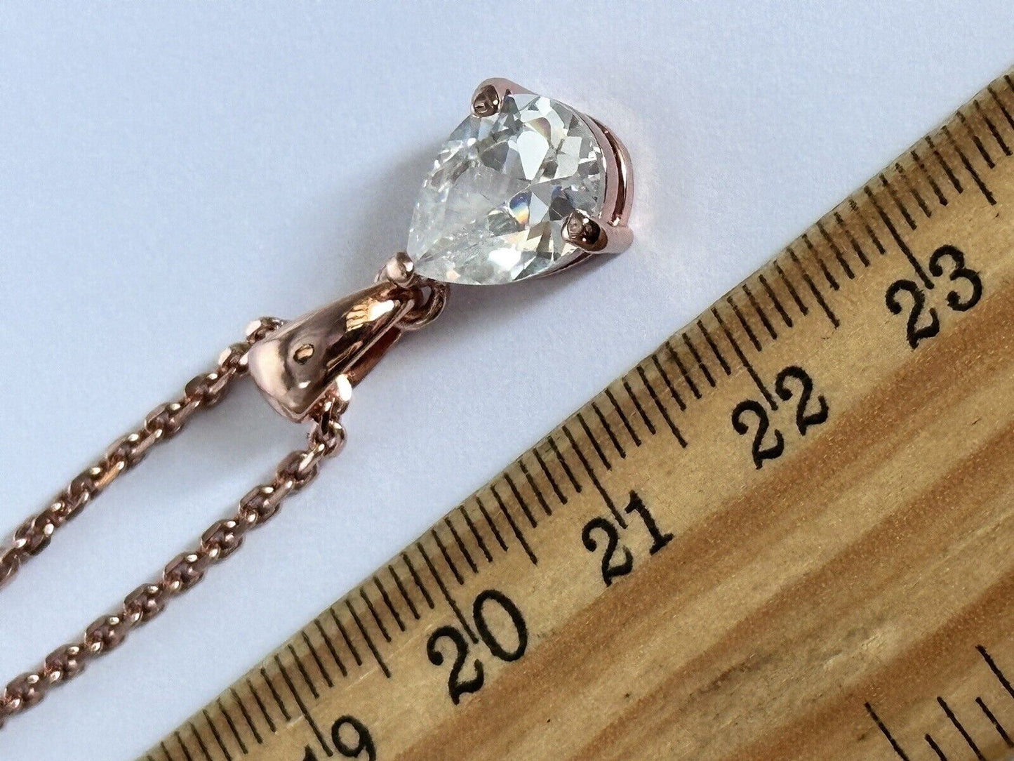 Rose Gold Plated Teardrop Necklace Made With Swarovski Crystal