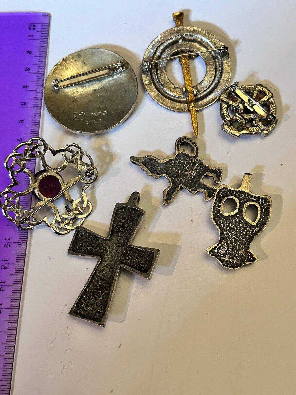 A Quantity Of Vintage Celtic Brooches And Pendants Some Signed