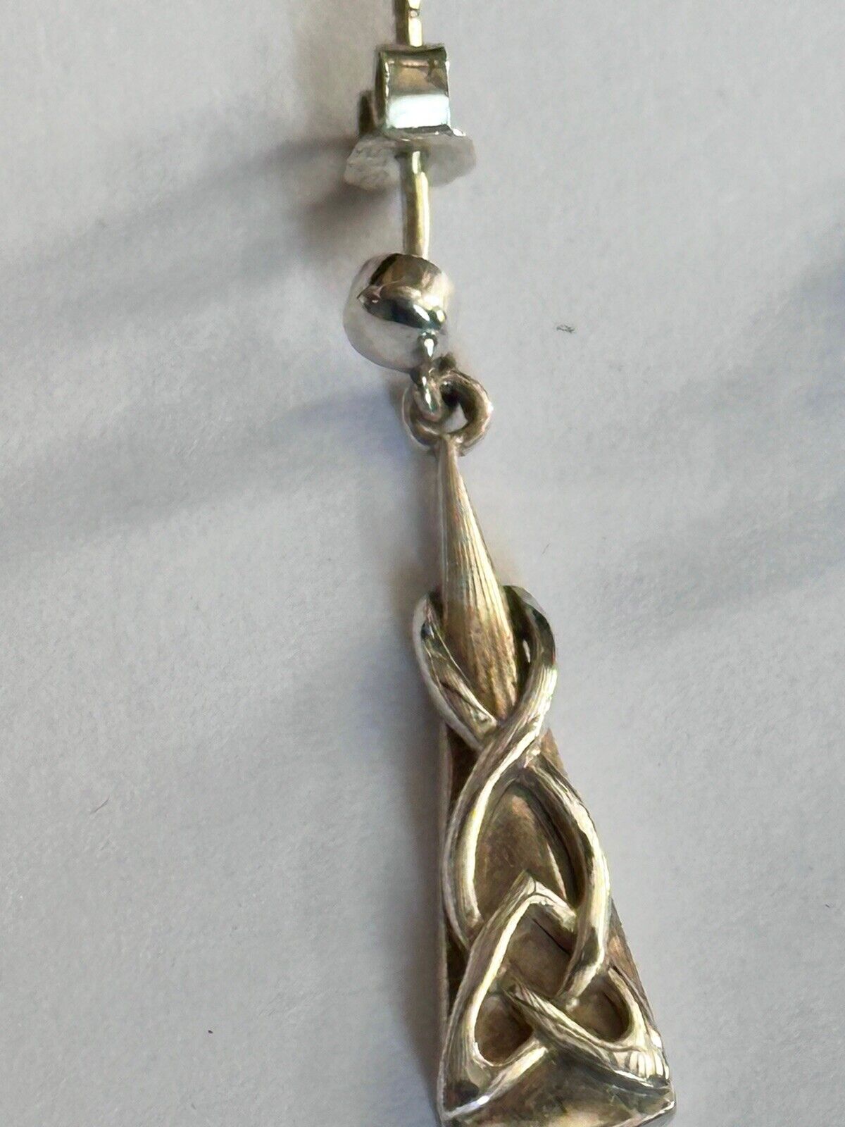 Vintage Silver 925 Celtic Drop Dangle Earrings