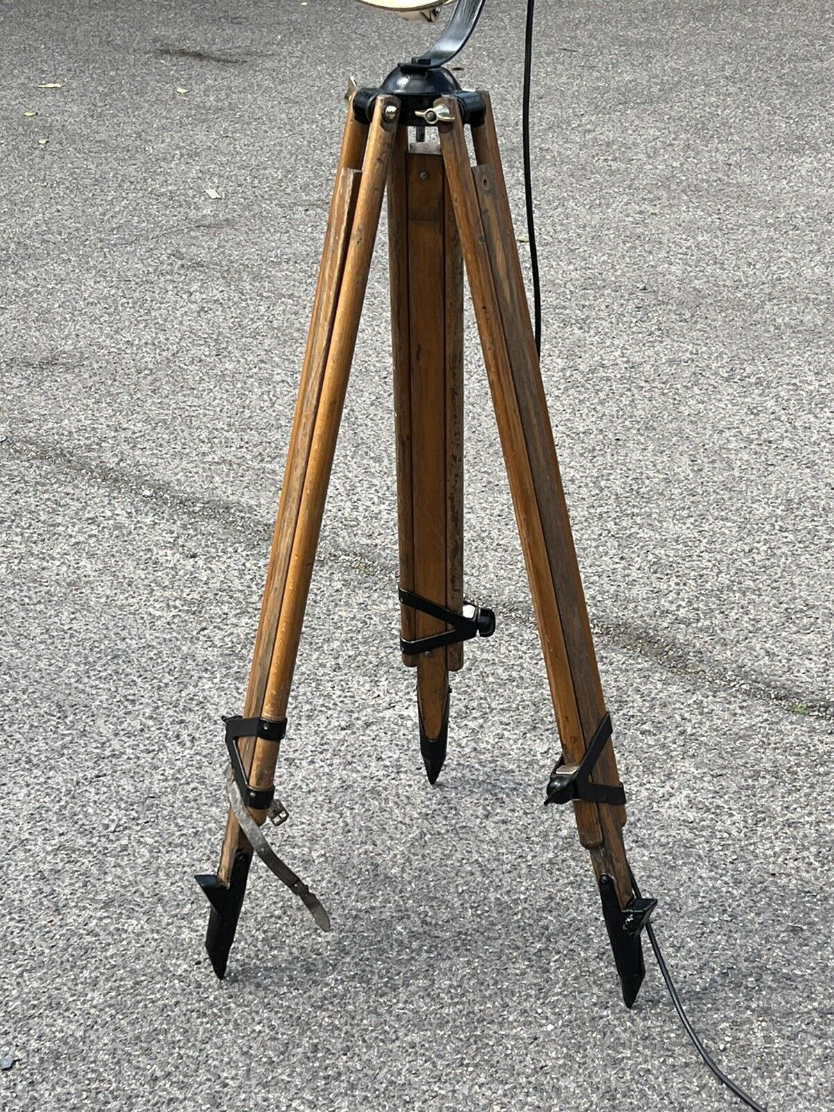 Industrial 1920’s Tripod Light, The Light Being From A 1920’s Old Car.