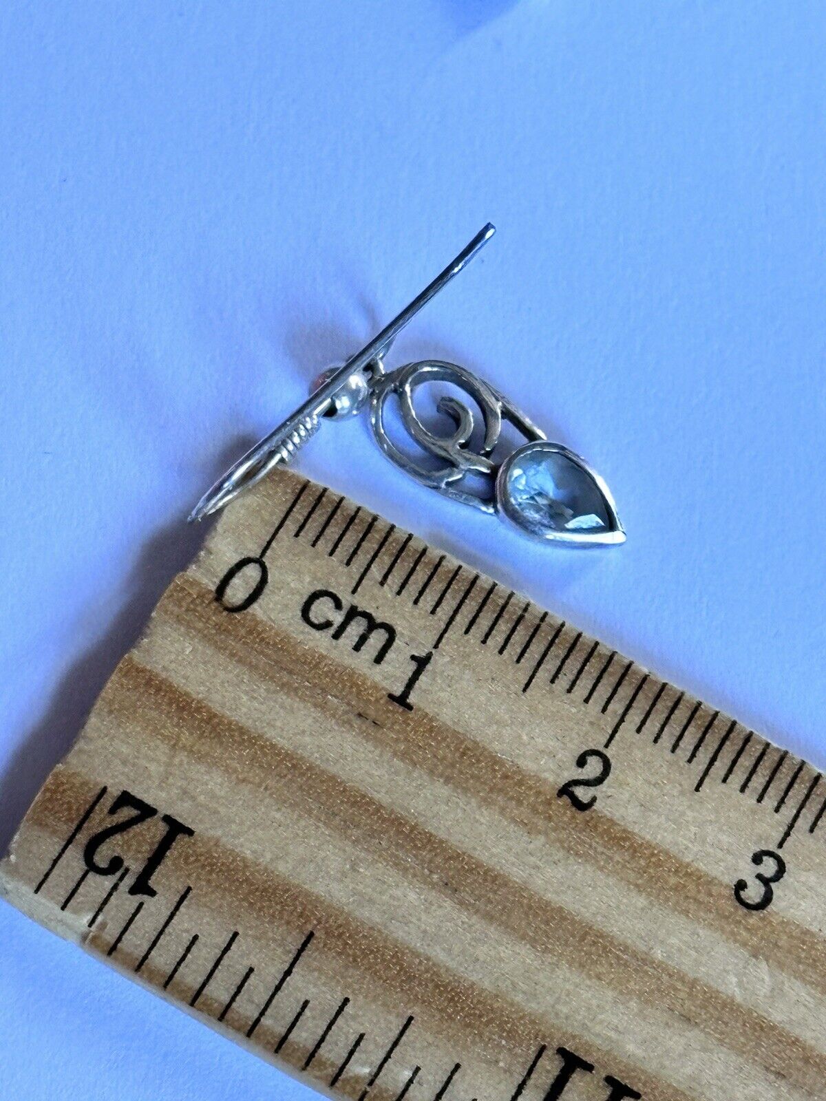 Vintage Silver 925 Blue Topaz Drop Earrings