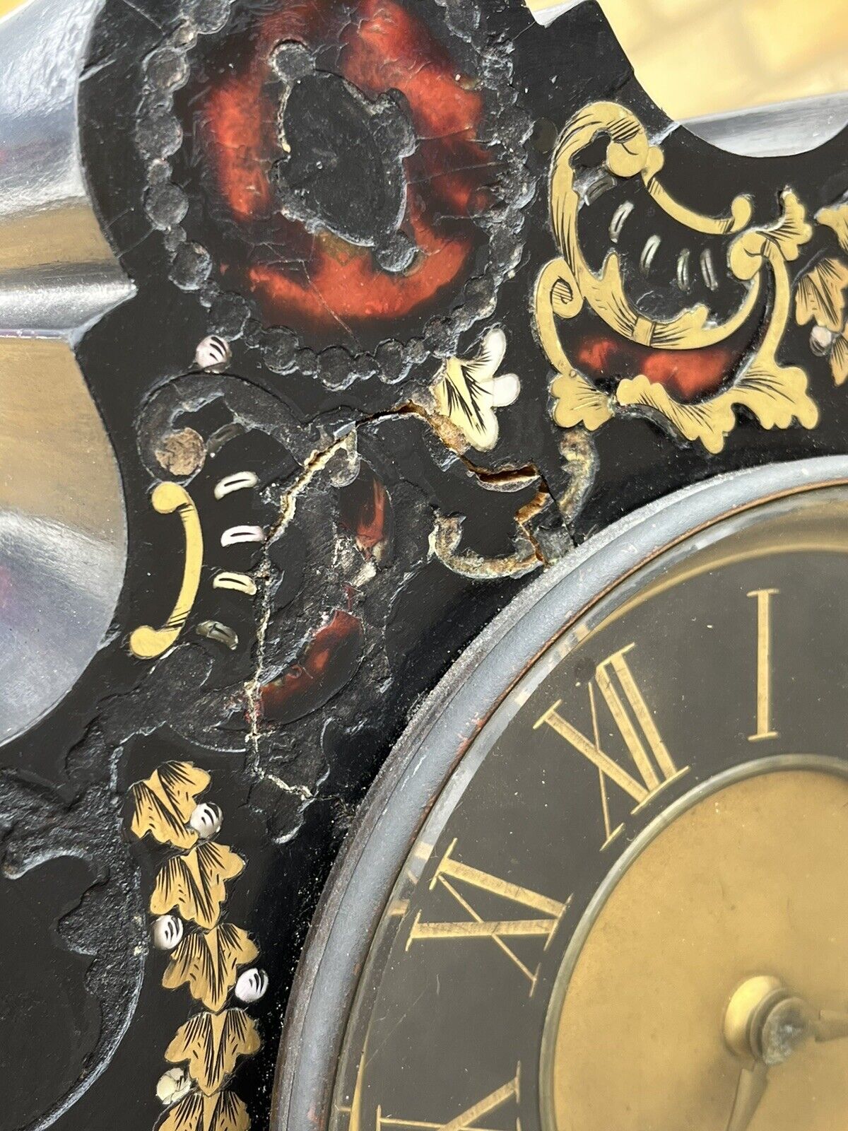 French Antique Boulle Clock. Chines On A Bell. In Working Order.