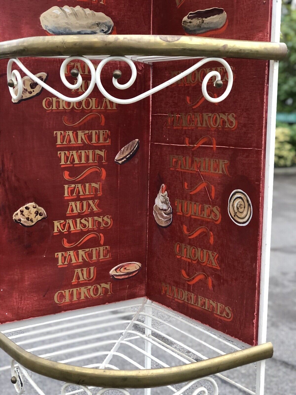 French Bakers Shelves With Hand Painted Decoration.
