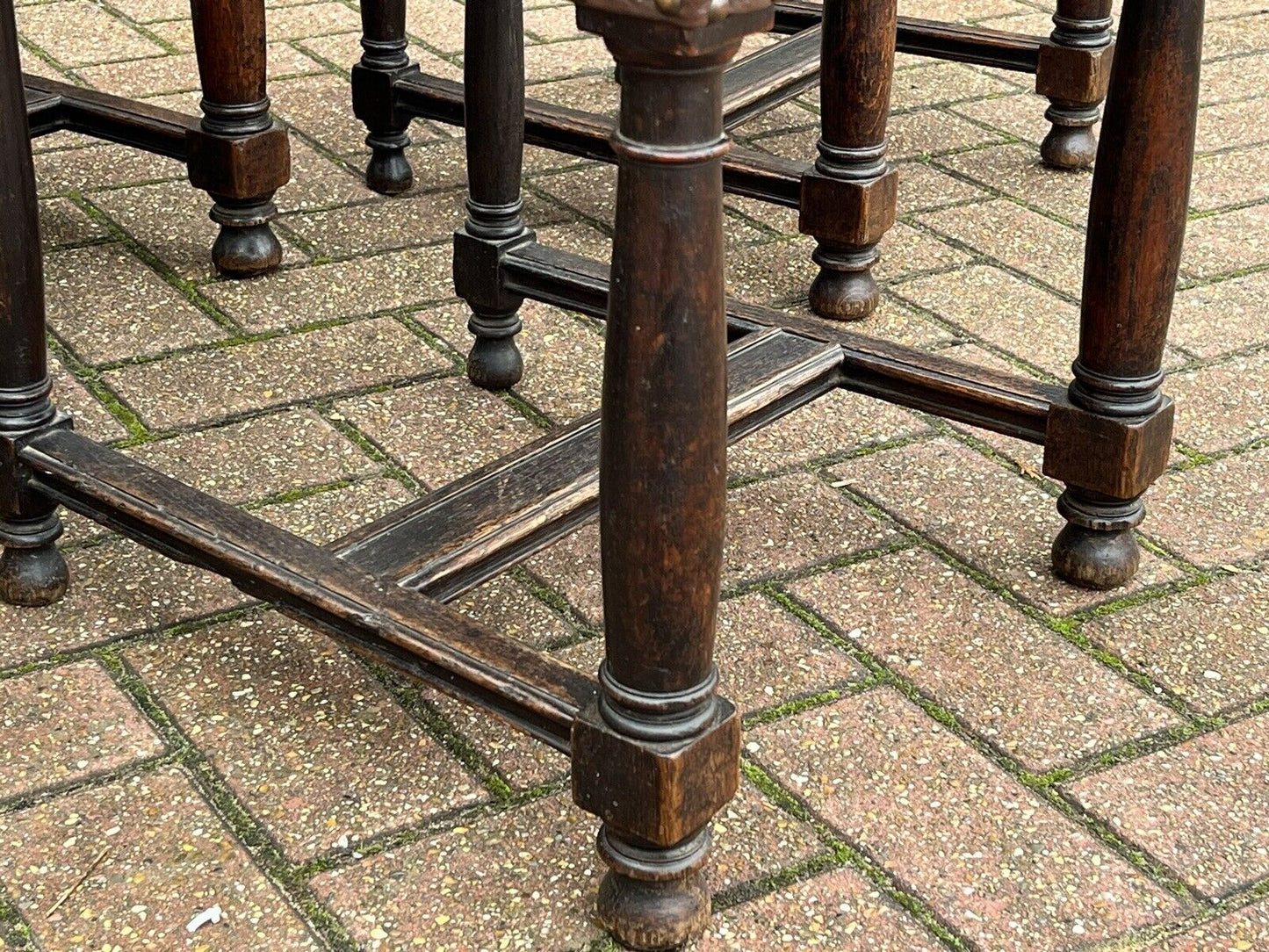 Edwardian Oak Dining Chairs, With Carved Green Man Faces.