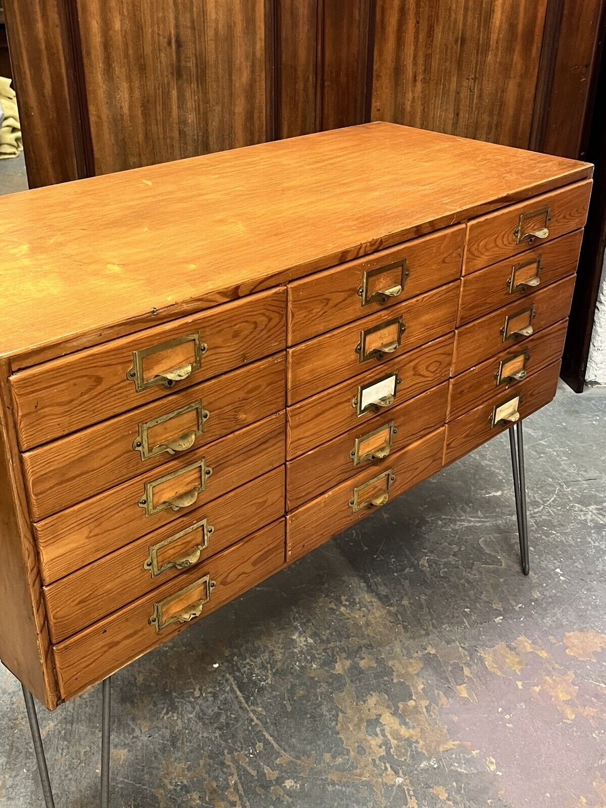Mid Century Bank Of Collectors Drawers. 15 Drawers. Good Quality.