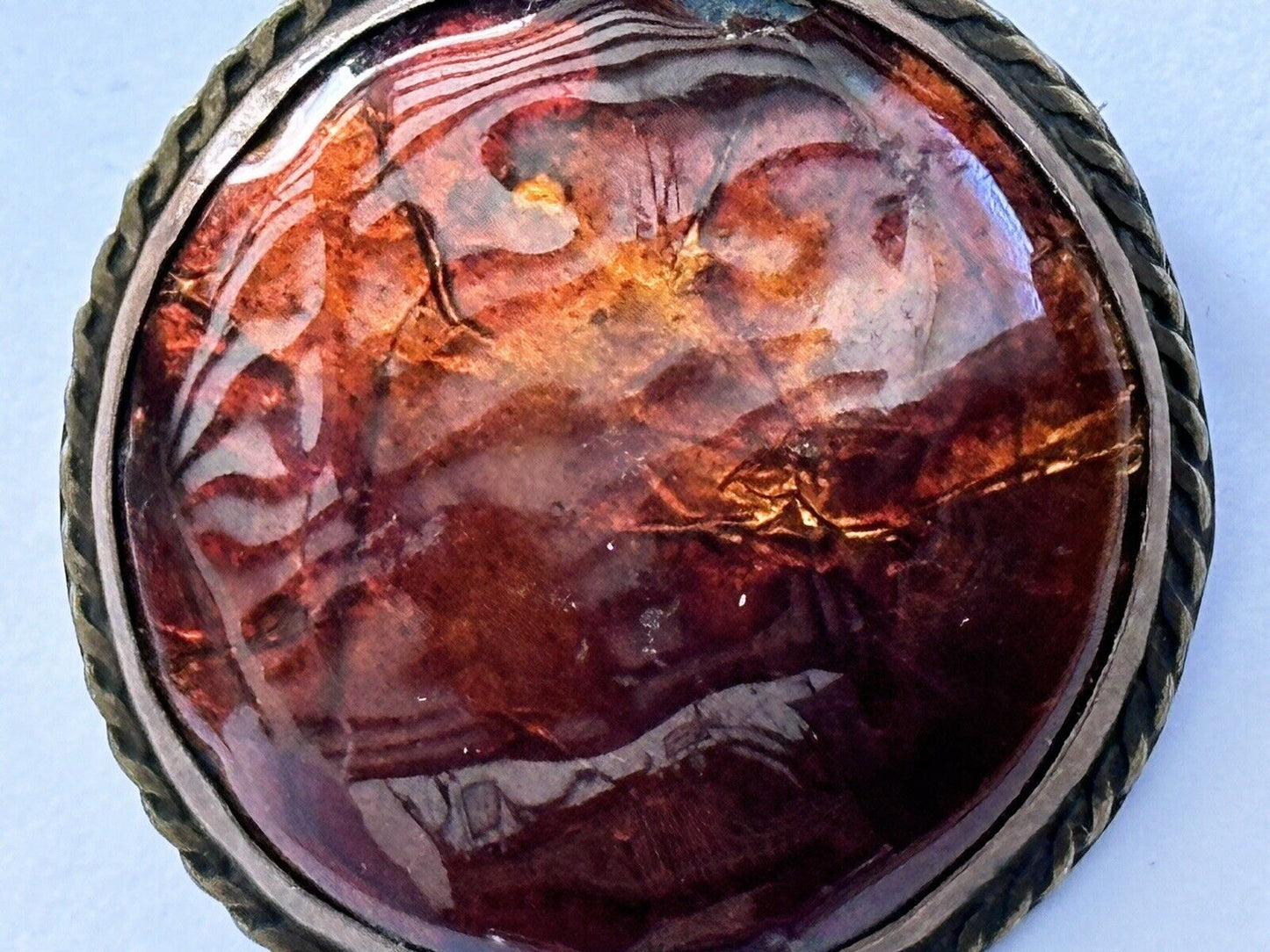 Vintage Antique Enamel Brooch