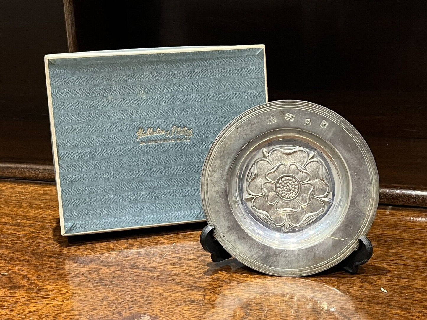 Solid Silver Reproduction Tudor Bowl In Original Box