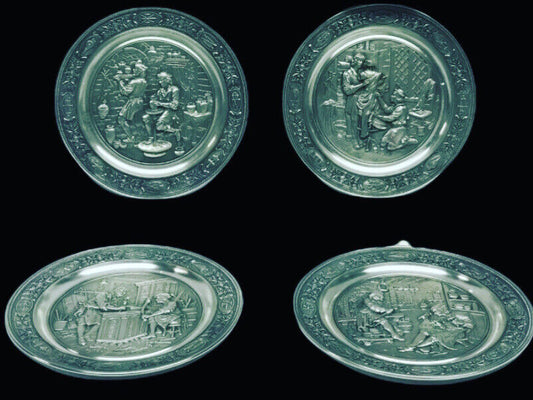 Set Of 4 Highly Detailed Metal Plaques