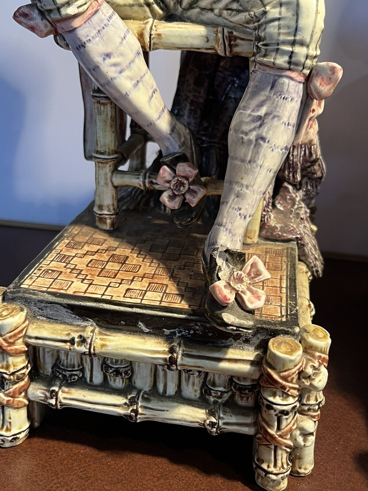 Majolica Banjo Players. Large In Size.