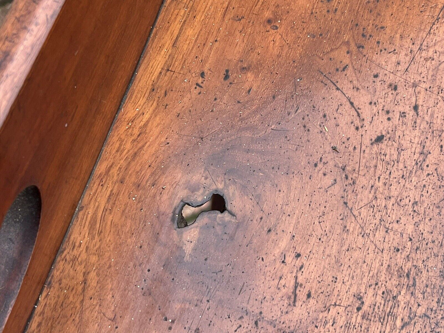 Antique Mahogany Butler's Stand, Lift Off Tray. Folding Rest,