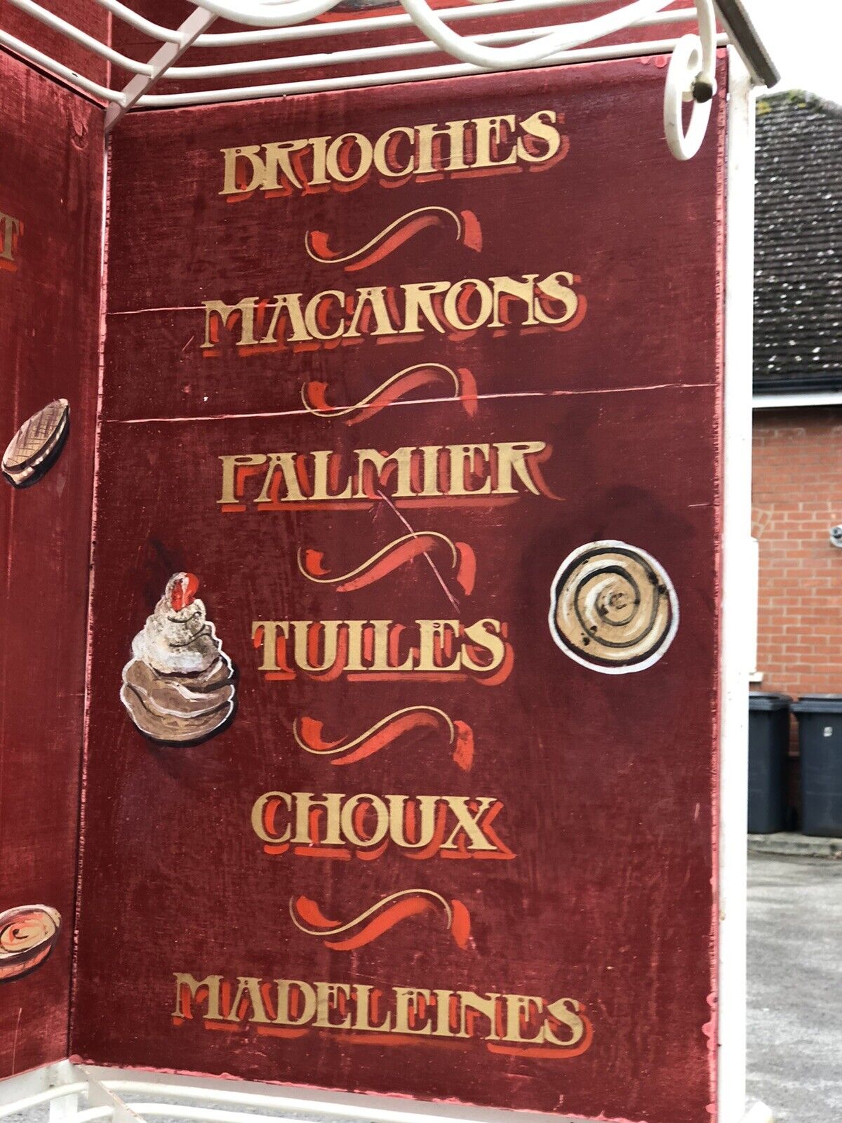 French Bakers Shelves With Hand Painted Decoration.