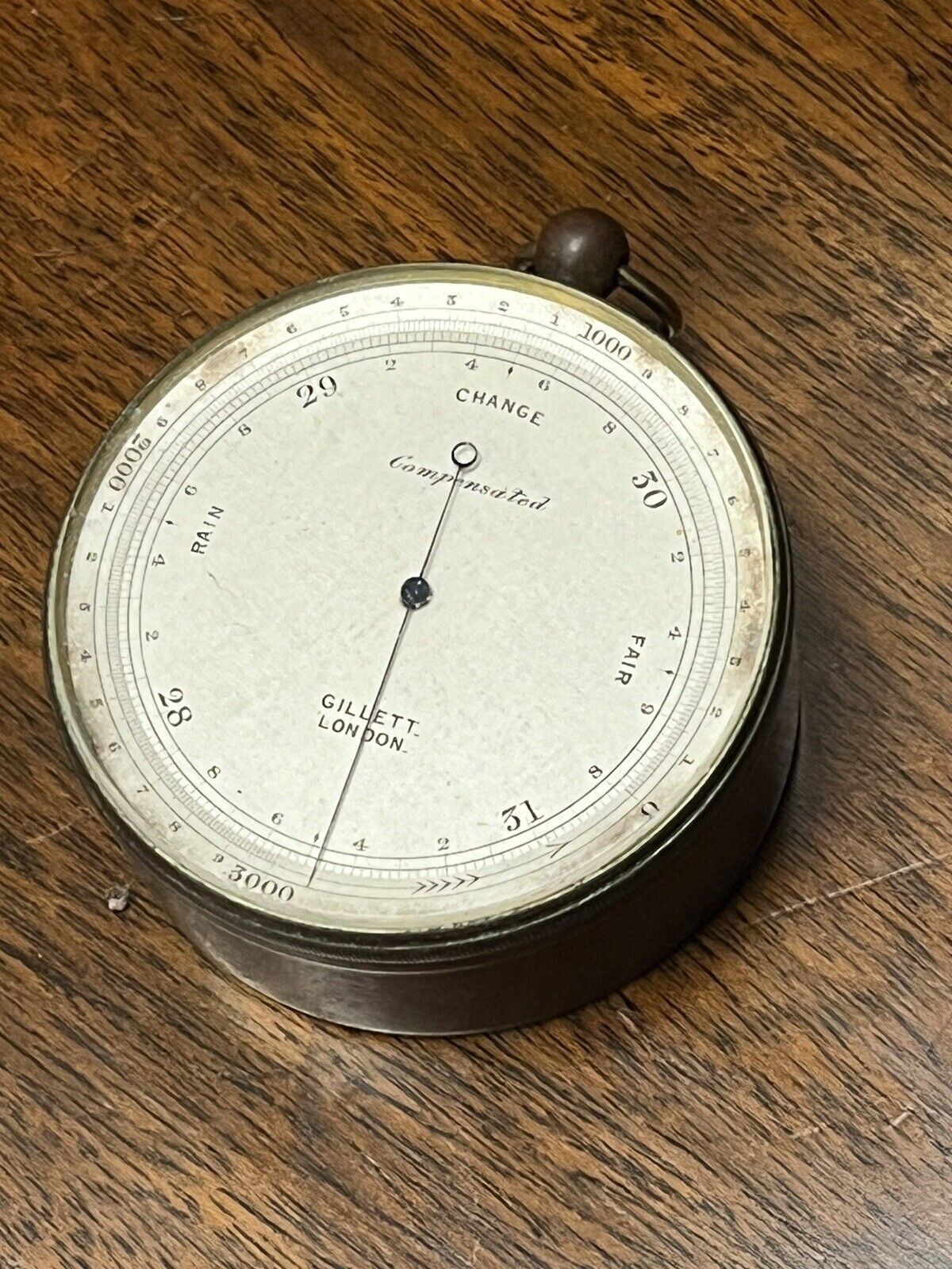 Antique Pocket Barometer By Gillett Of London