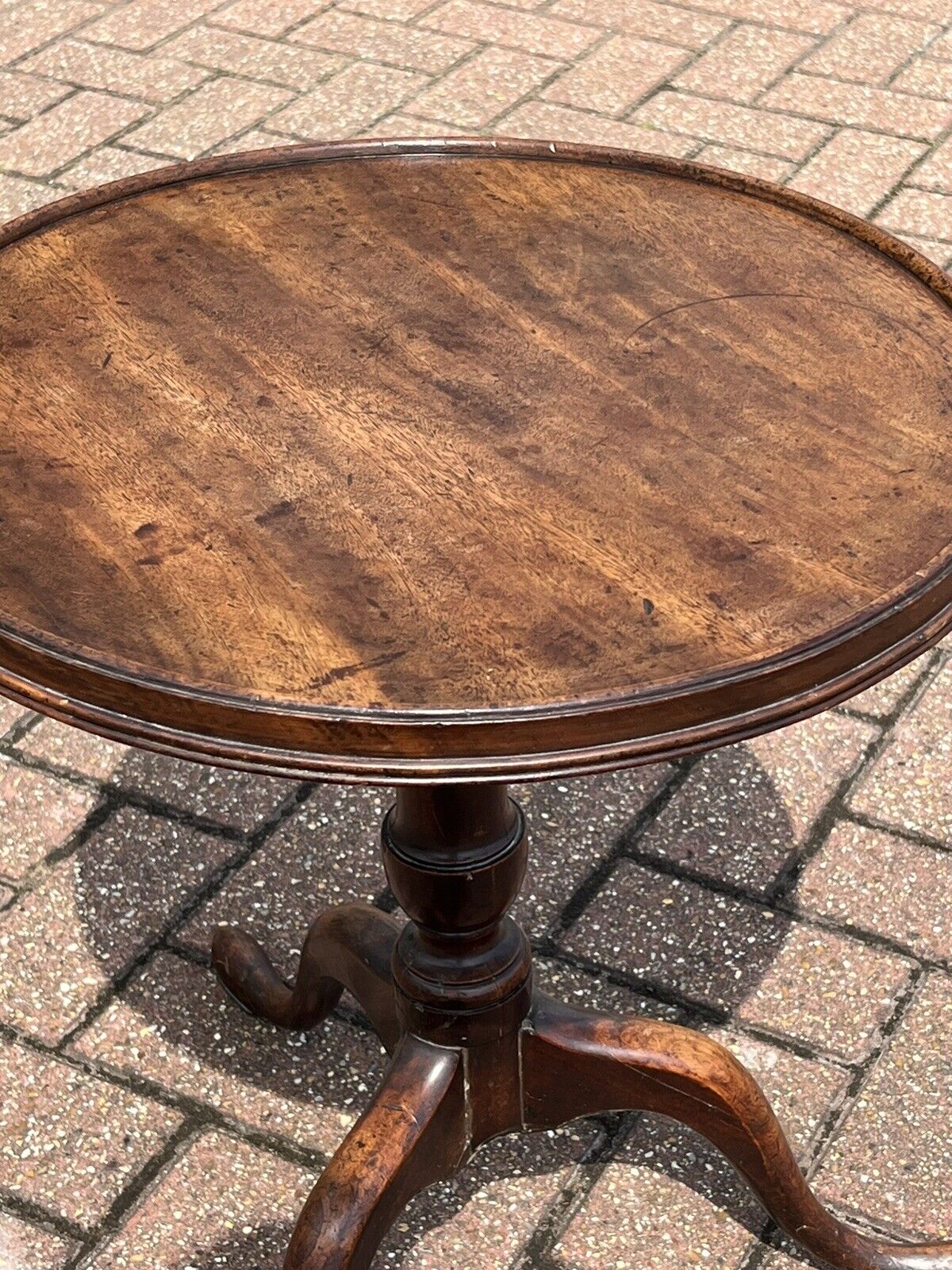 Georgian Tilt Top Wine Table, Superb Proportions, Pad Feet.