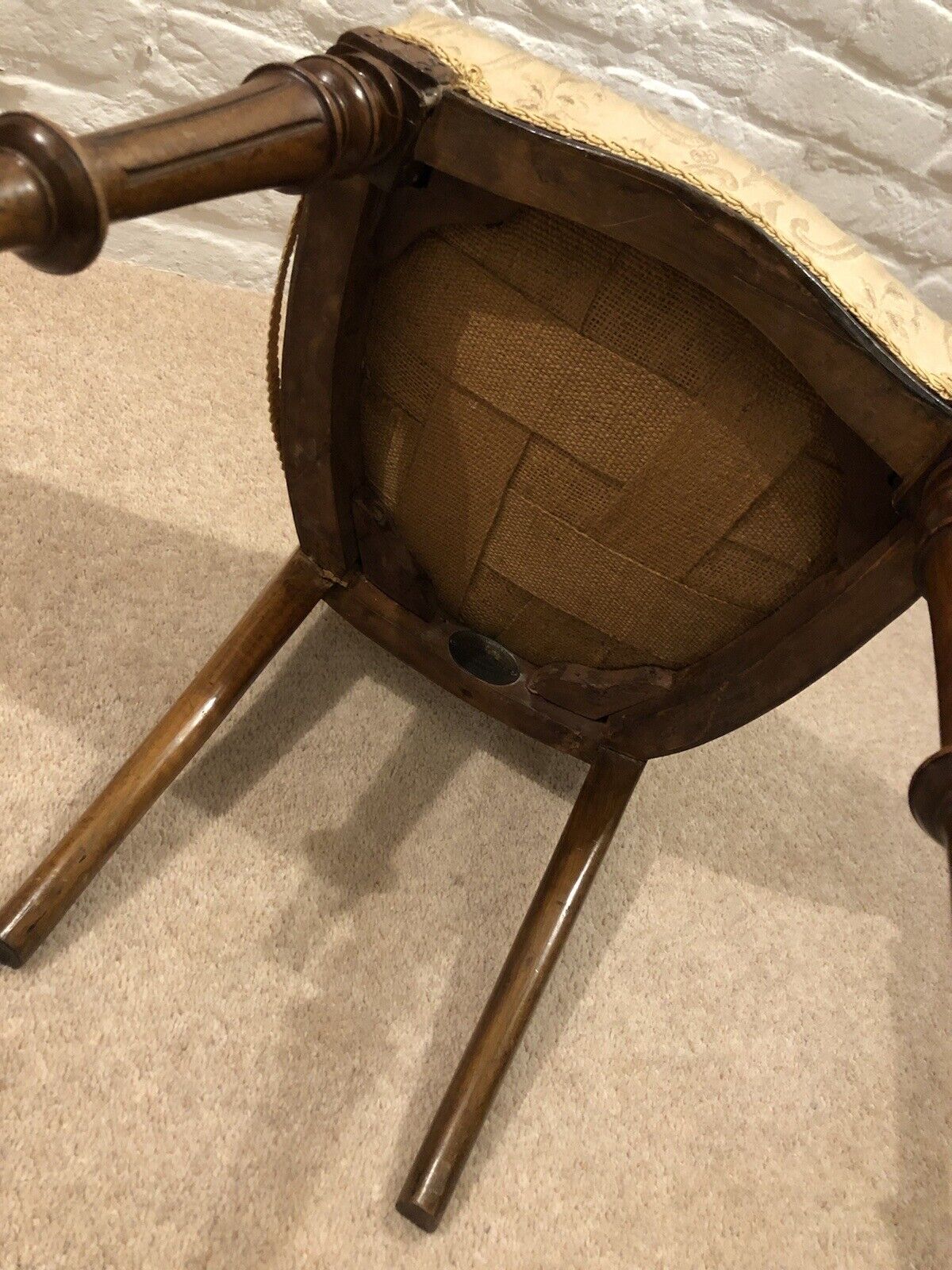 Antique Salesman Sample Chair, Made & Used By W Wallace Of Curtain Rd, London.