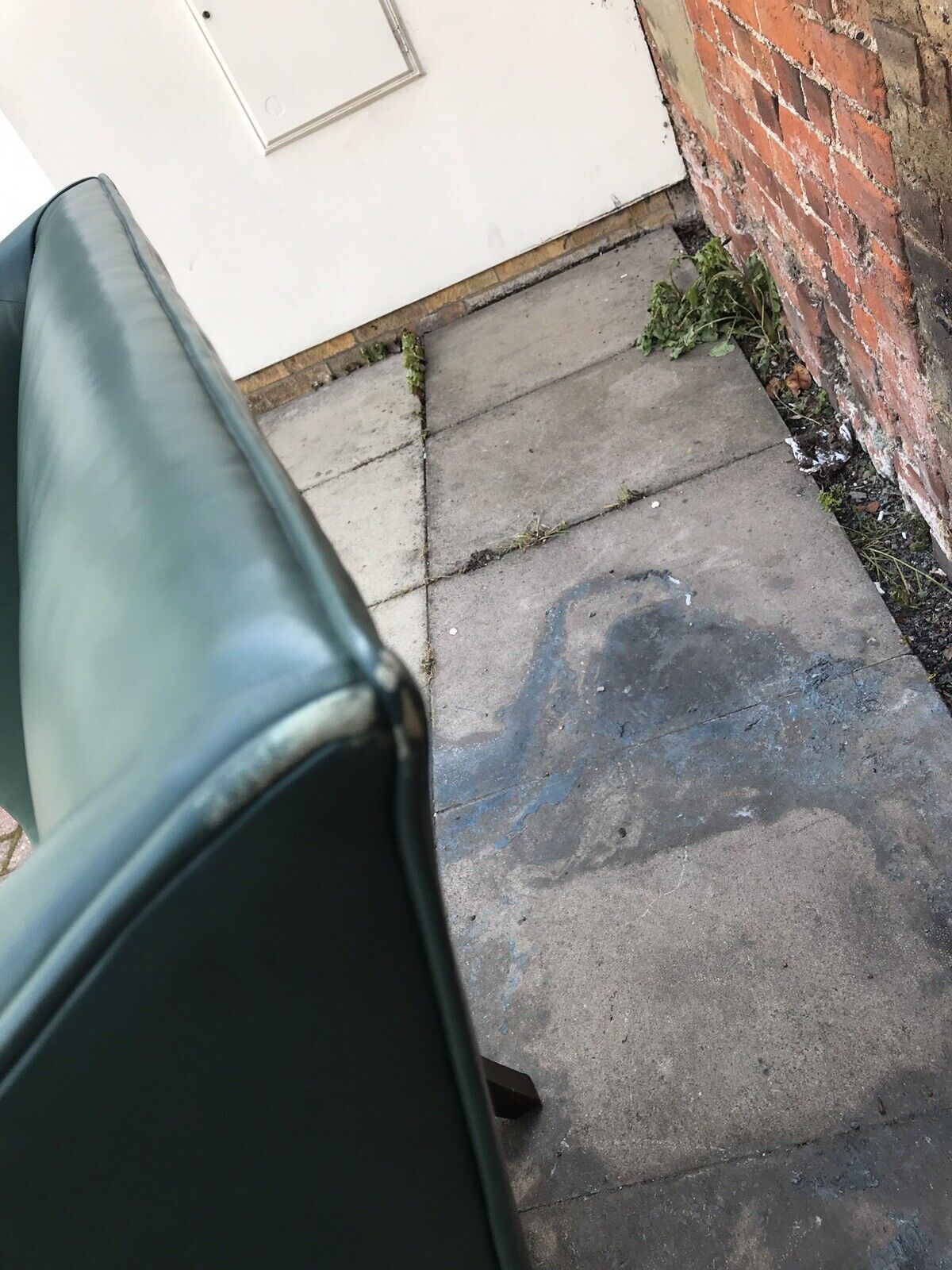Green Leather Armchair. Library Armchair