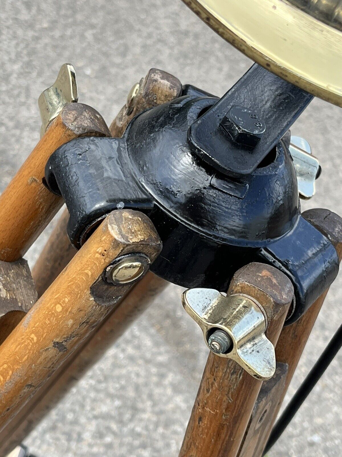 Industrial 1920’s Tripod Light, The Light Being From A 1920’s Old Car.