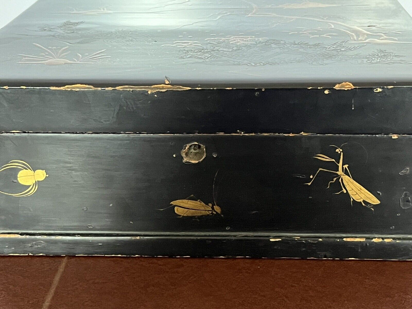 Edwardian Japanese Lacquer Jewelley Box With 4 Inner Boxes.