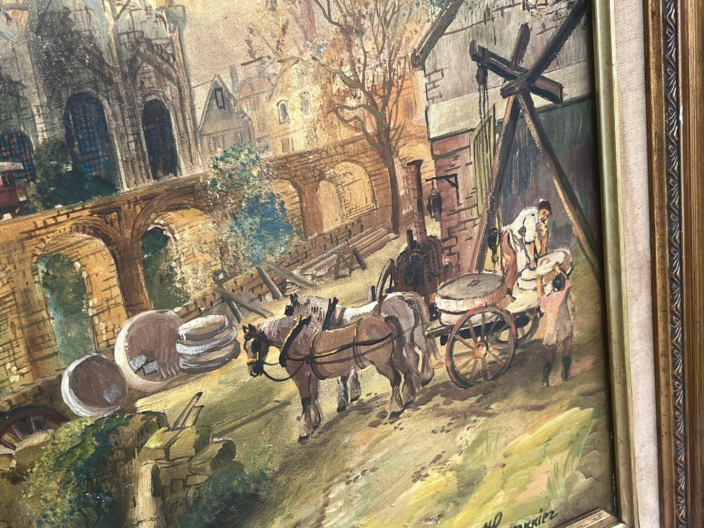 Middleton Railway, Leeds, Industrial Revolution Oil Painting, Highly Detailed.