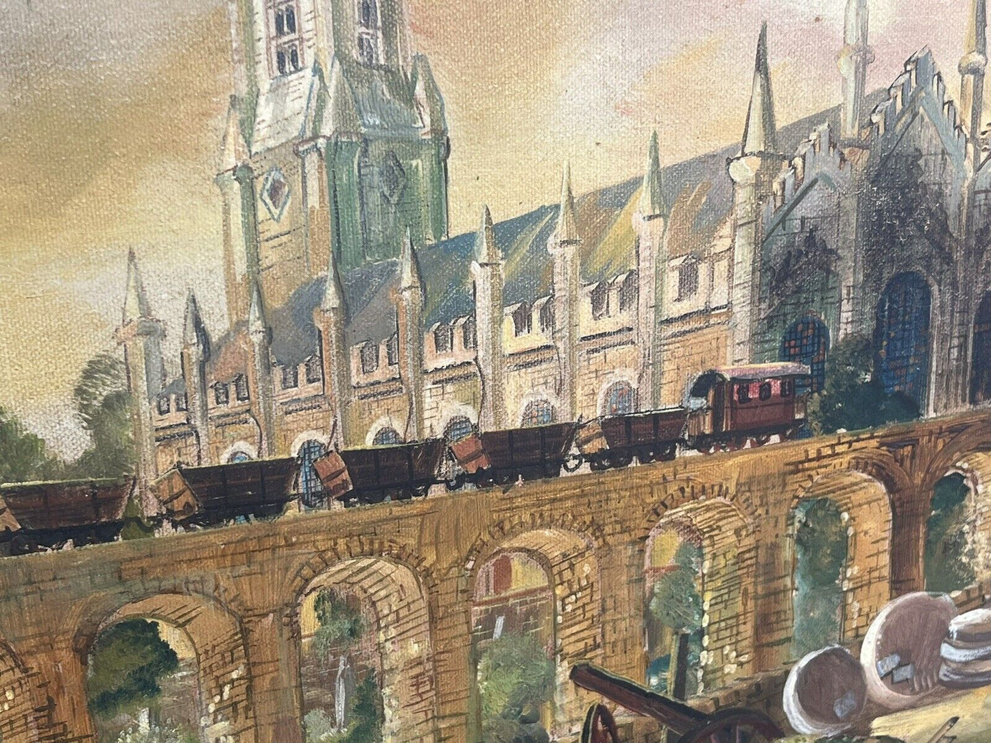 Middleton Railway, Leeds, Industrial Revolution Oil Painting, Highly Detailed.