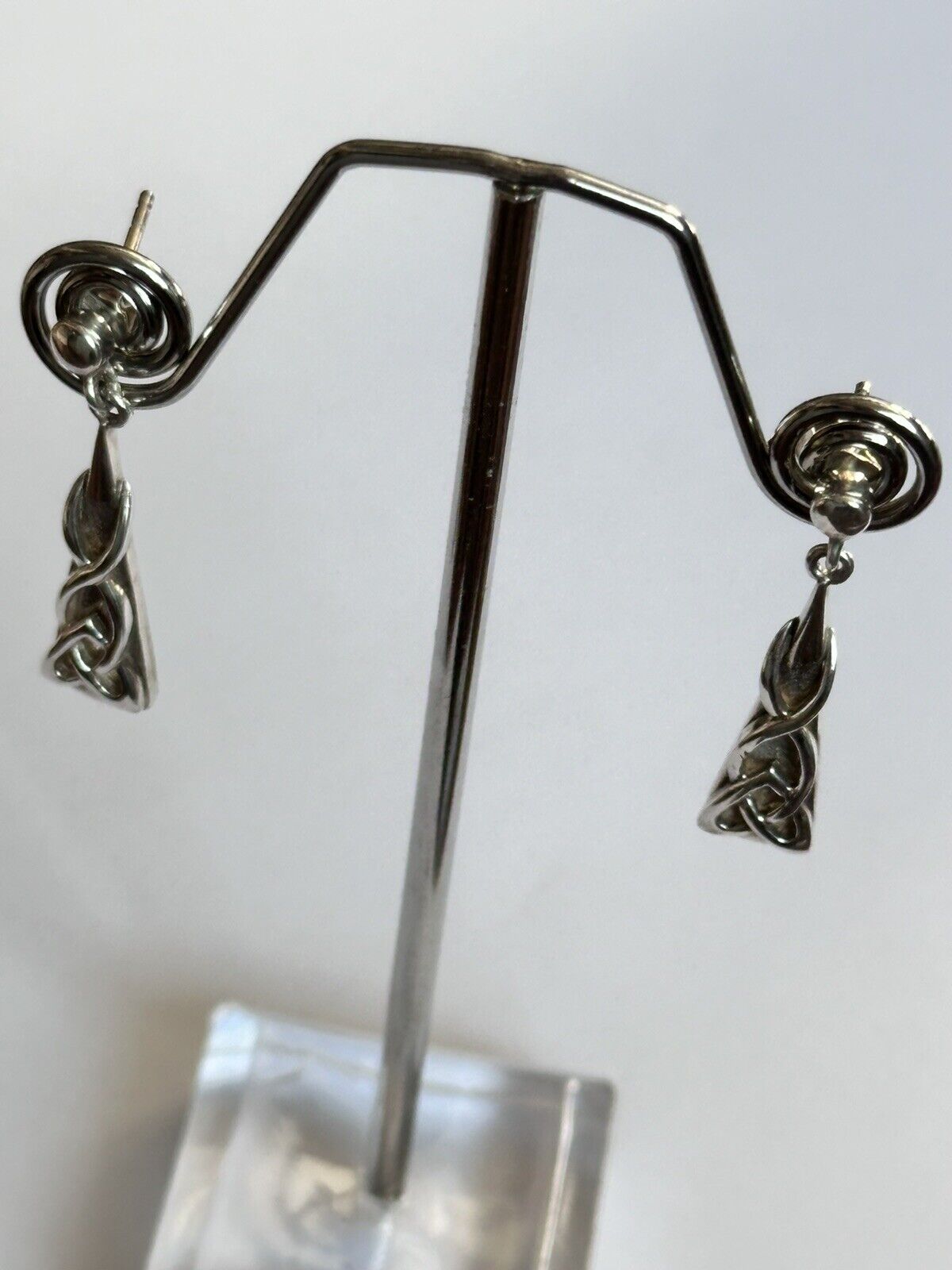 Vintage Silver 925 Celtic Drop Dangle Earrings
