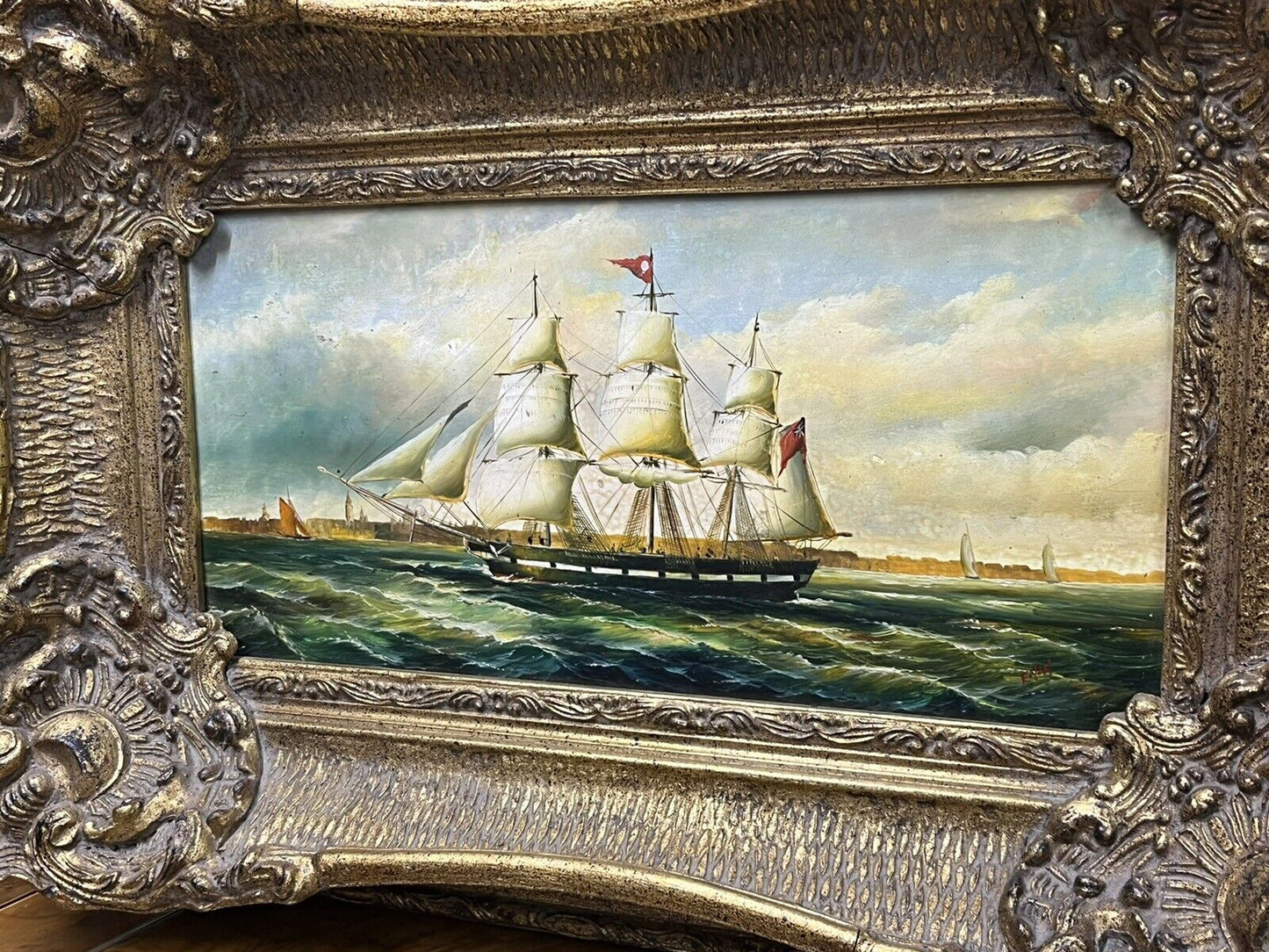 Maritime Collection Oil On Board, Telescope And Rigging