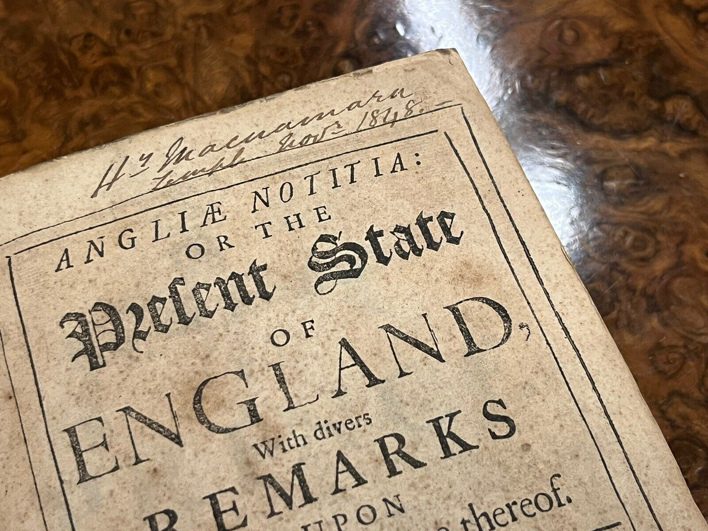 Queen Anne, 1704 Edition Present State Of England By Edward Chamberlayne Esq