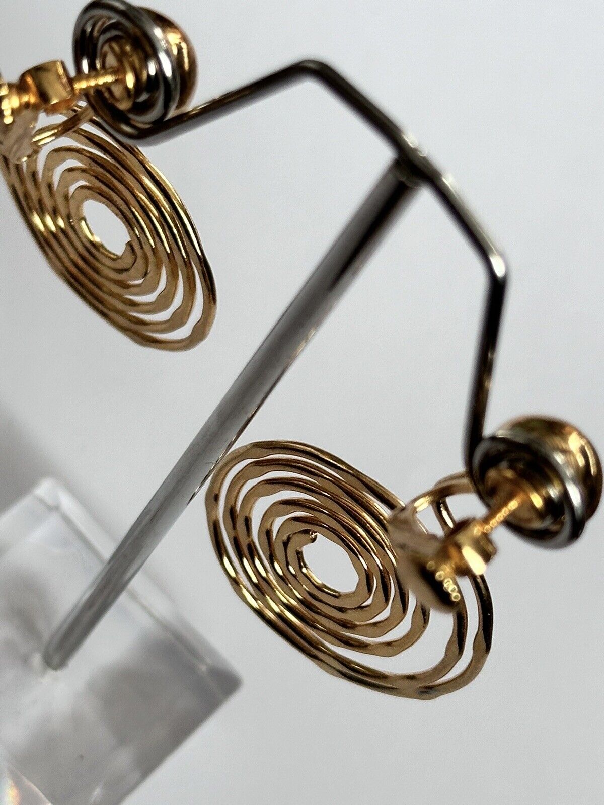 Vintage Napier Screwback Clip On Swirl Dangle Earrings