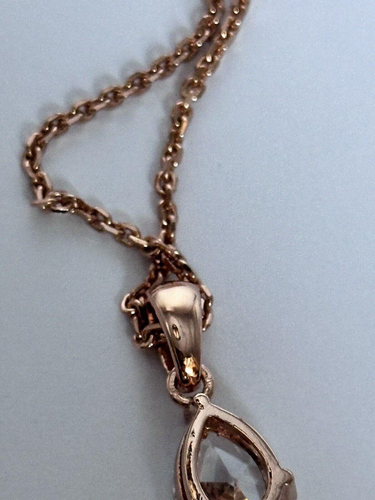Rose Gold Plated Teardrop Necklace Made With Swarovski Crystal