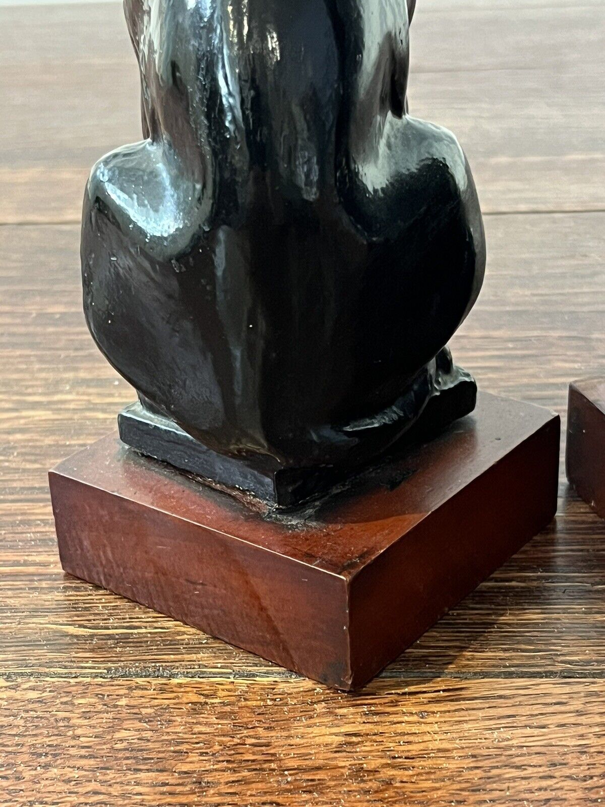 Edwardian Lion Figures On Wooden Bases