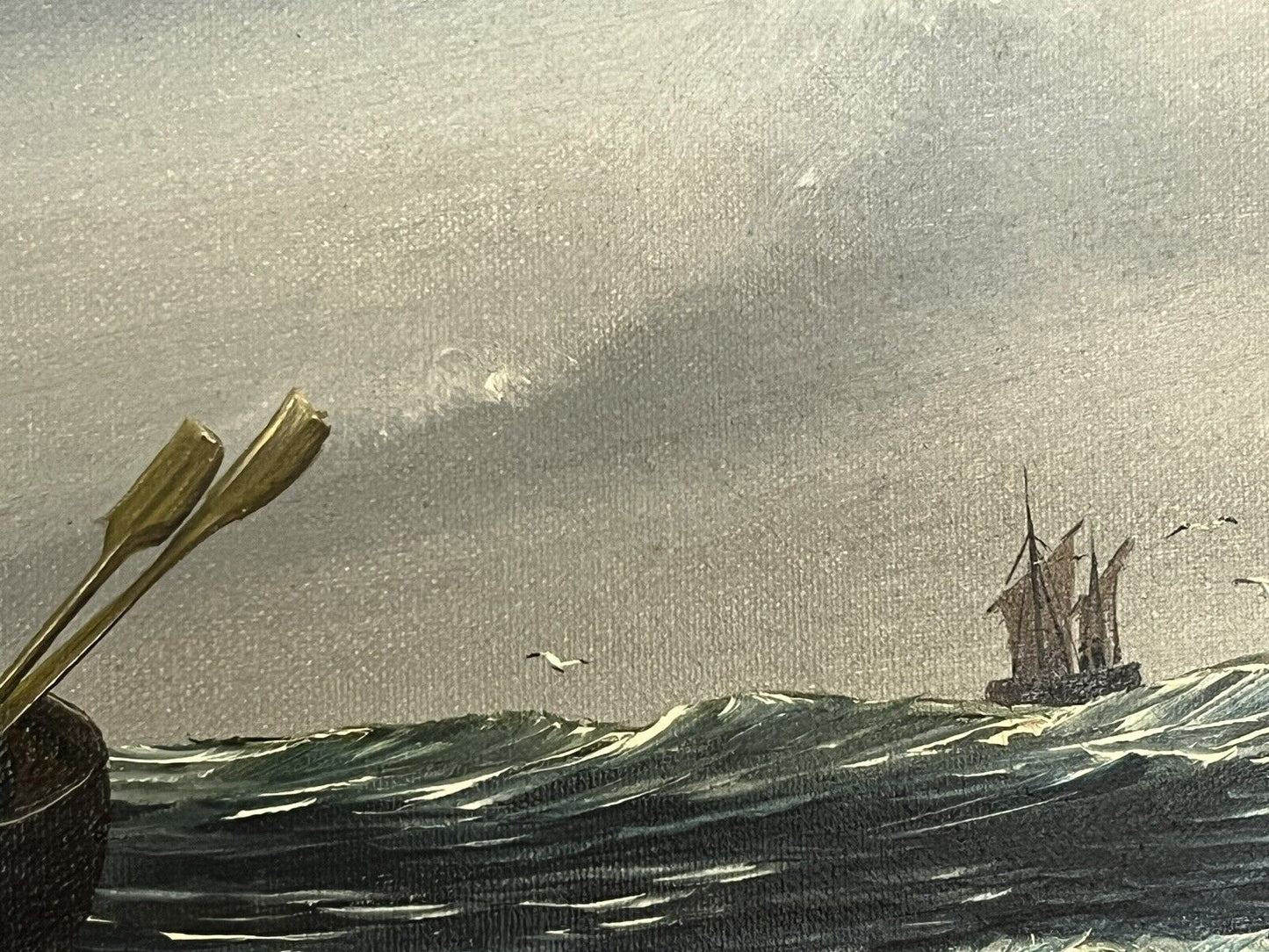 Maritime Painting , Signed Oil On Canvas :- Morley Wescomb