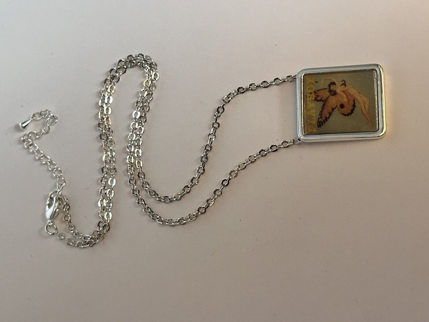 Vintage Playboy Woman Butterfly Necklace Boxed