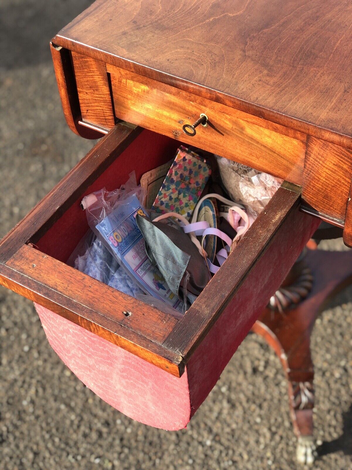 Antique Regency Mahogany Sewing Table / Workbox