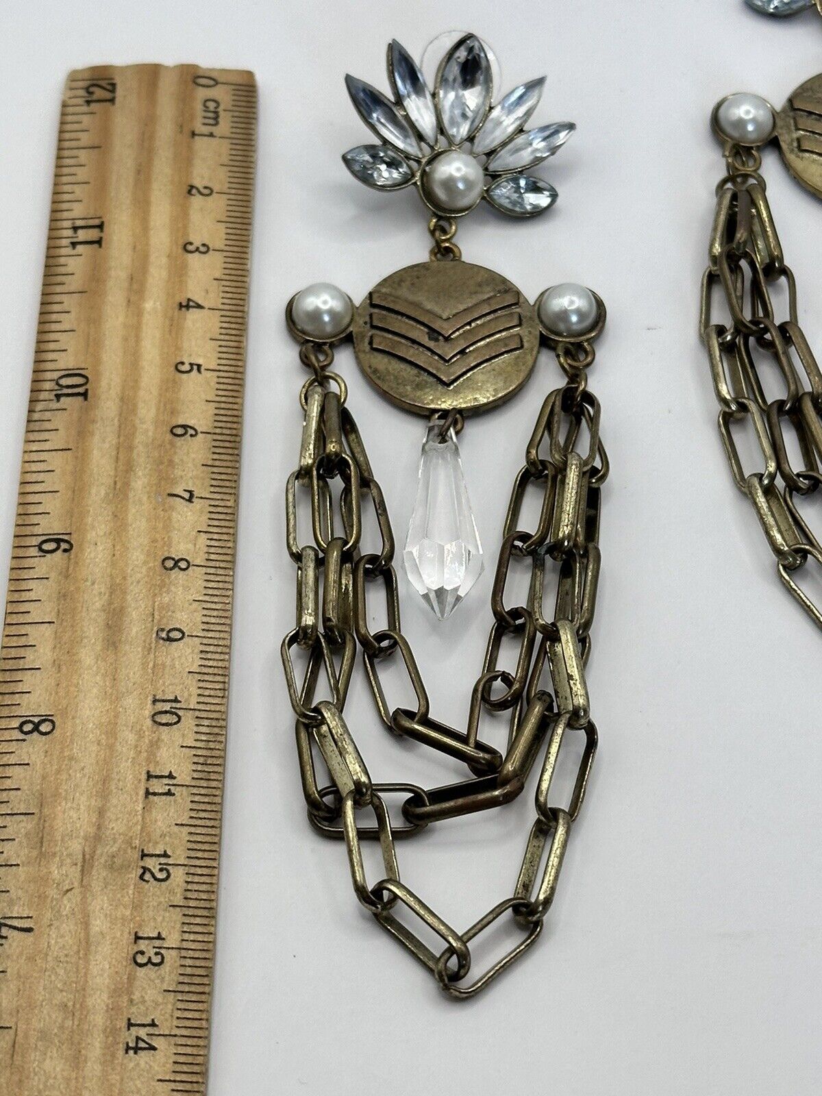 Vintage Statement Runway Faux Pearl Long Drop Earrings