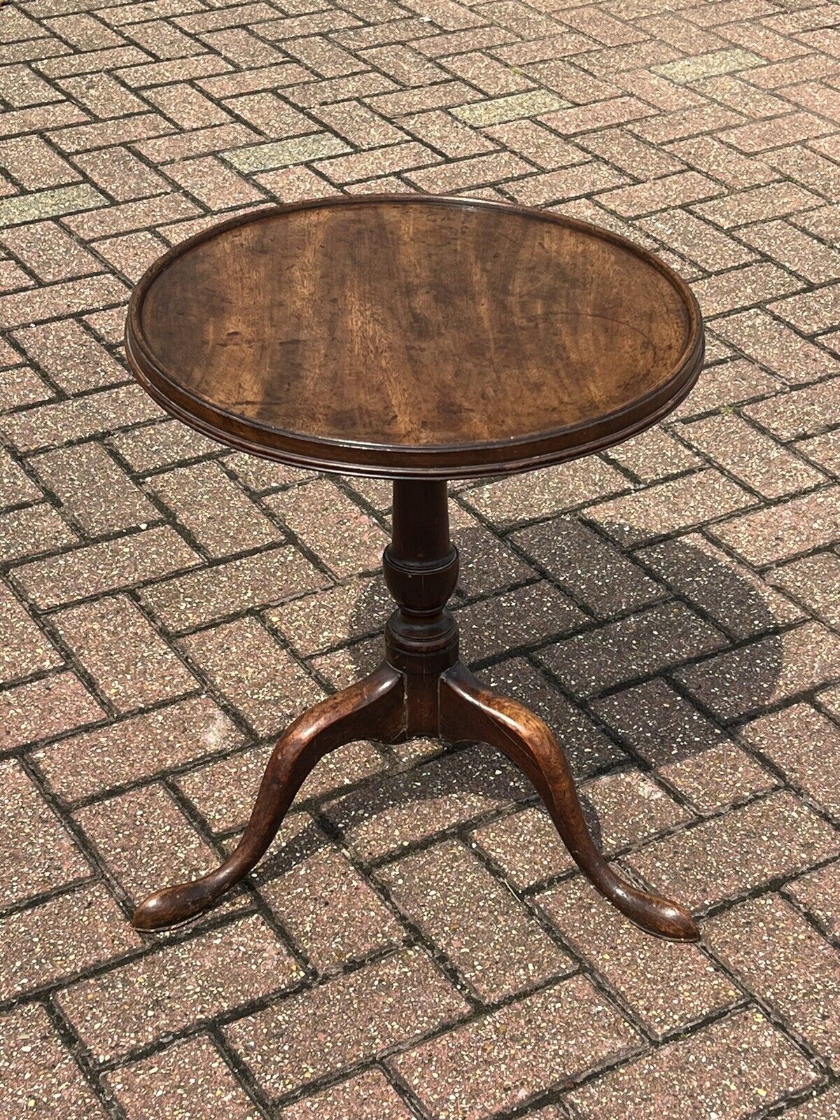 Georgian Tilt Top Wine Table, Superb Proportions, Pad Feet.