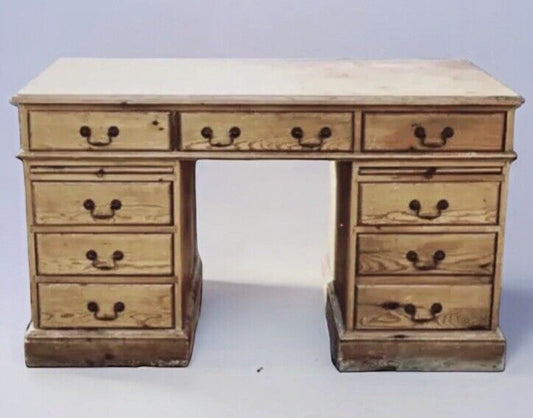 Pine Pedestal Desk. Large In Size