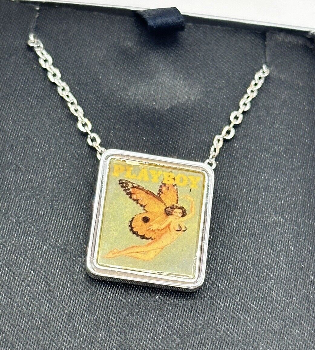 Vintage Playboy Woman Butterfly Necklace Boxed