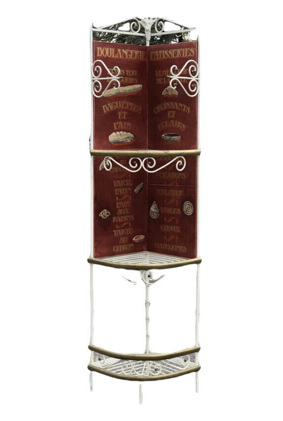 French Bakers Shelves With Hand Painted Decoration.