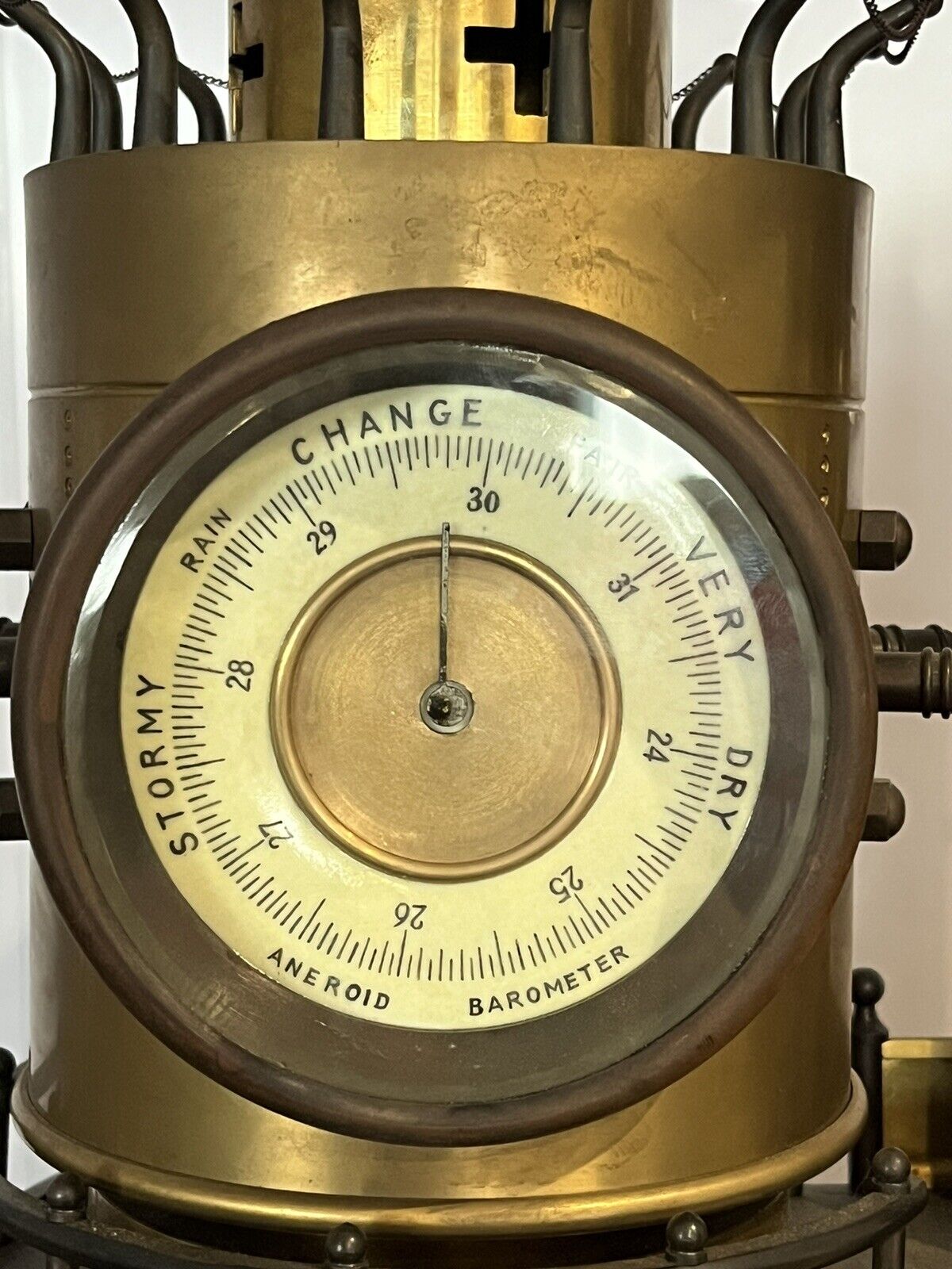 SUBMARINE novelty Brass & Metal Industrial Exhibition Clock. HUGE IN SIZE