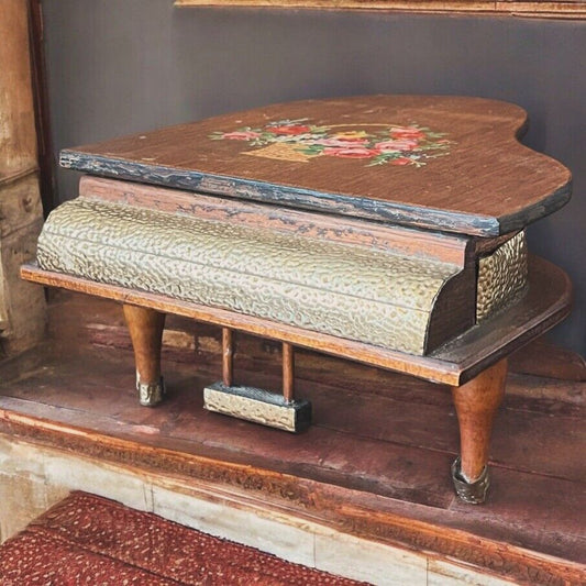 Vintage Musical Jewellery/Tribket Box In The Form Of A Grand Piano