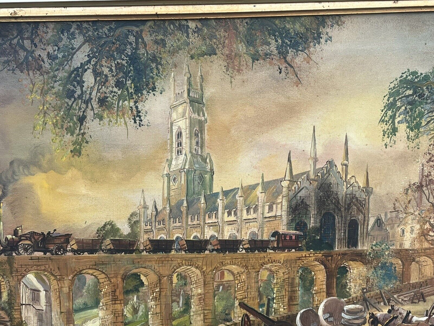 Middleton Railway, Leeds, Industrial Revolution Oil Painting, Highly Detailed.