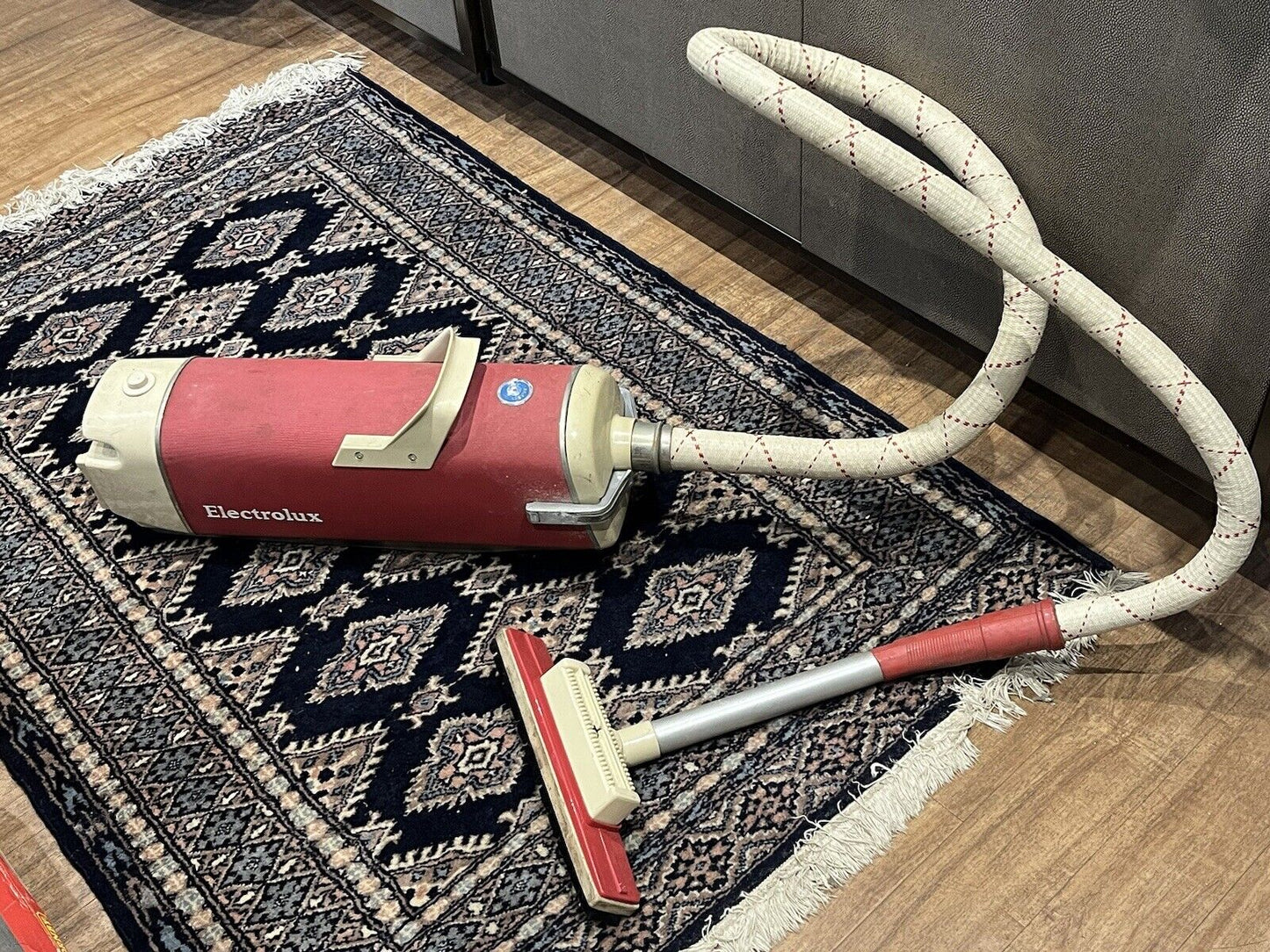 Vintage Electrolux Cylinder Vacuum Cleaner In Wooden Box