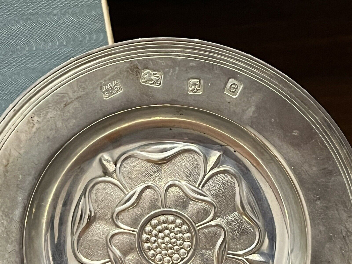 Solid Silver Reproduction Tudor Bowl In Original Box