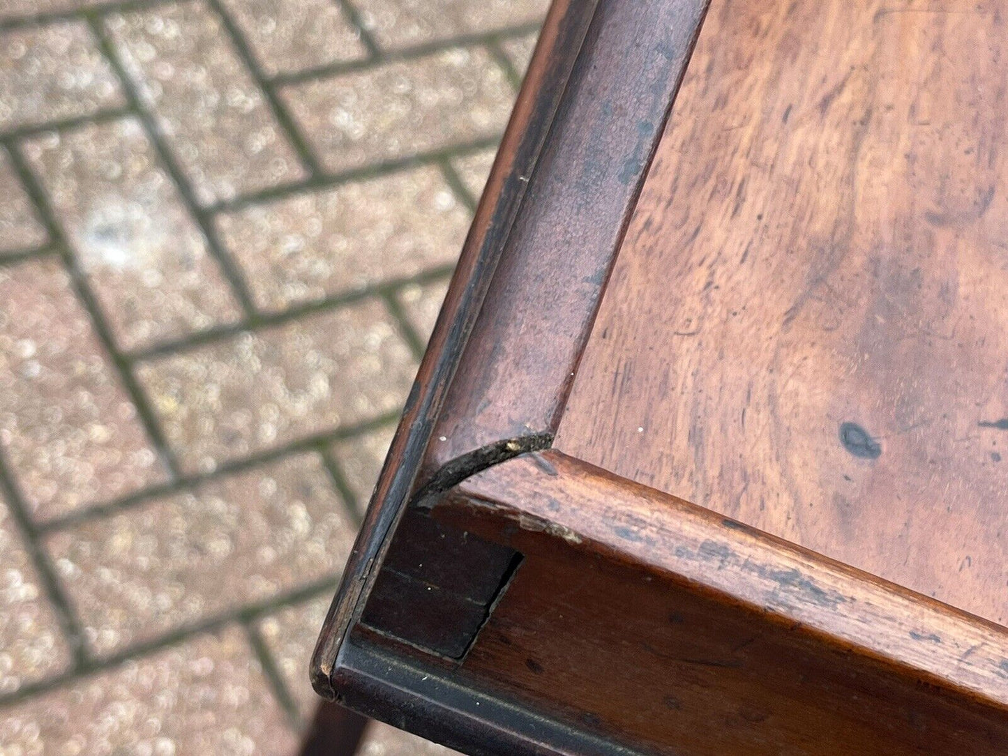 Antique Mahogany Butler's Stand, Lift Off Tray. Folding Rest,