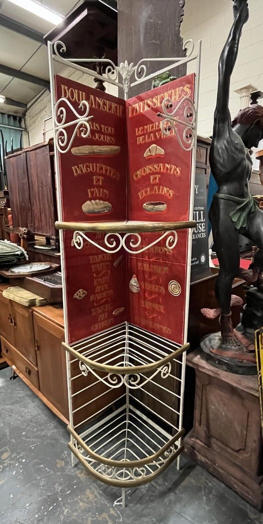 French Bakers Shelves With Hand Painted Decoration.