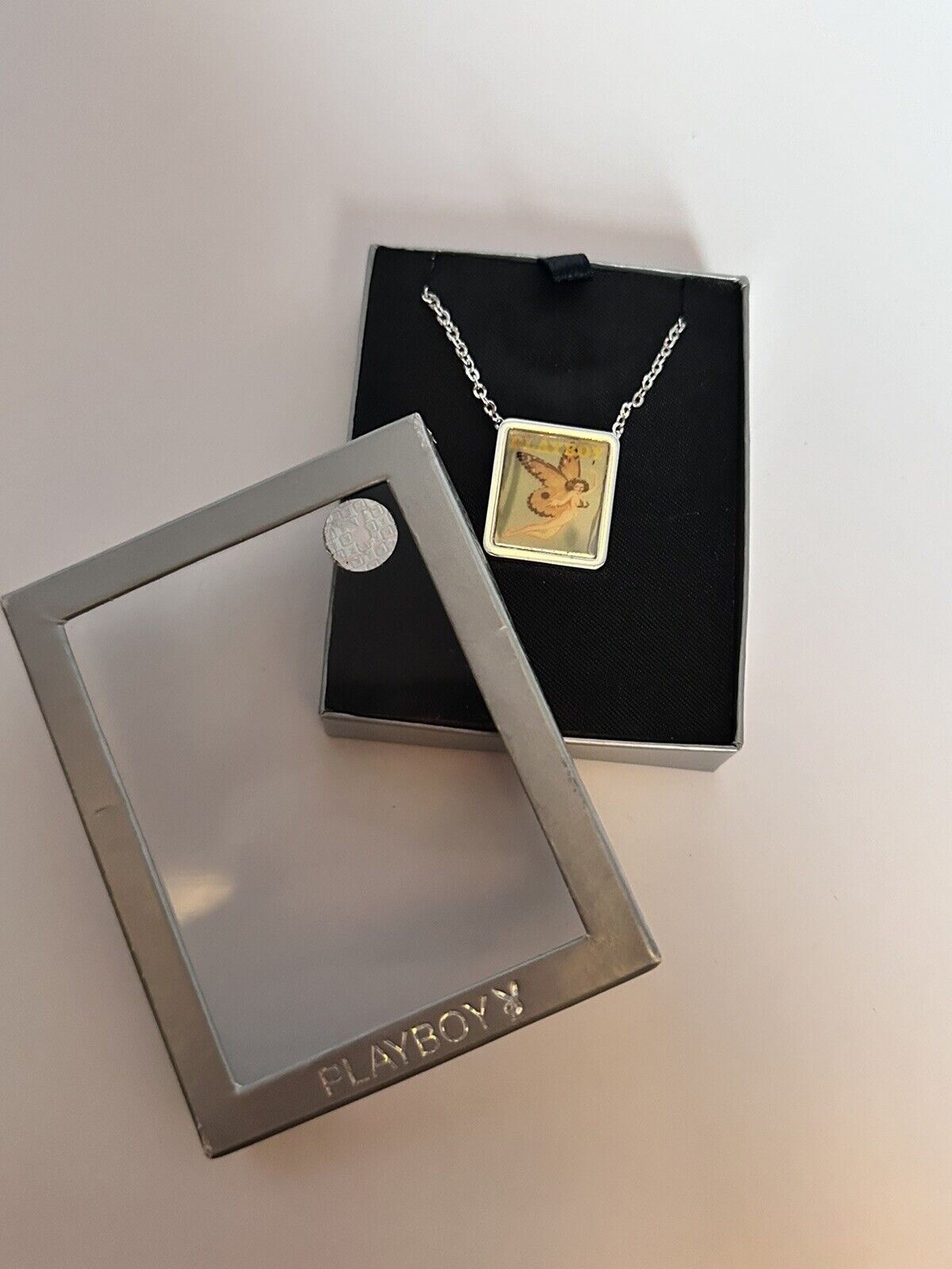 Vintage Playboy Woman Butterfly Necklace Boxed