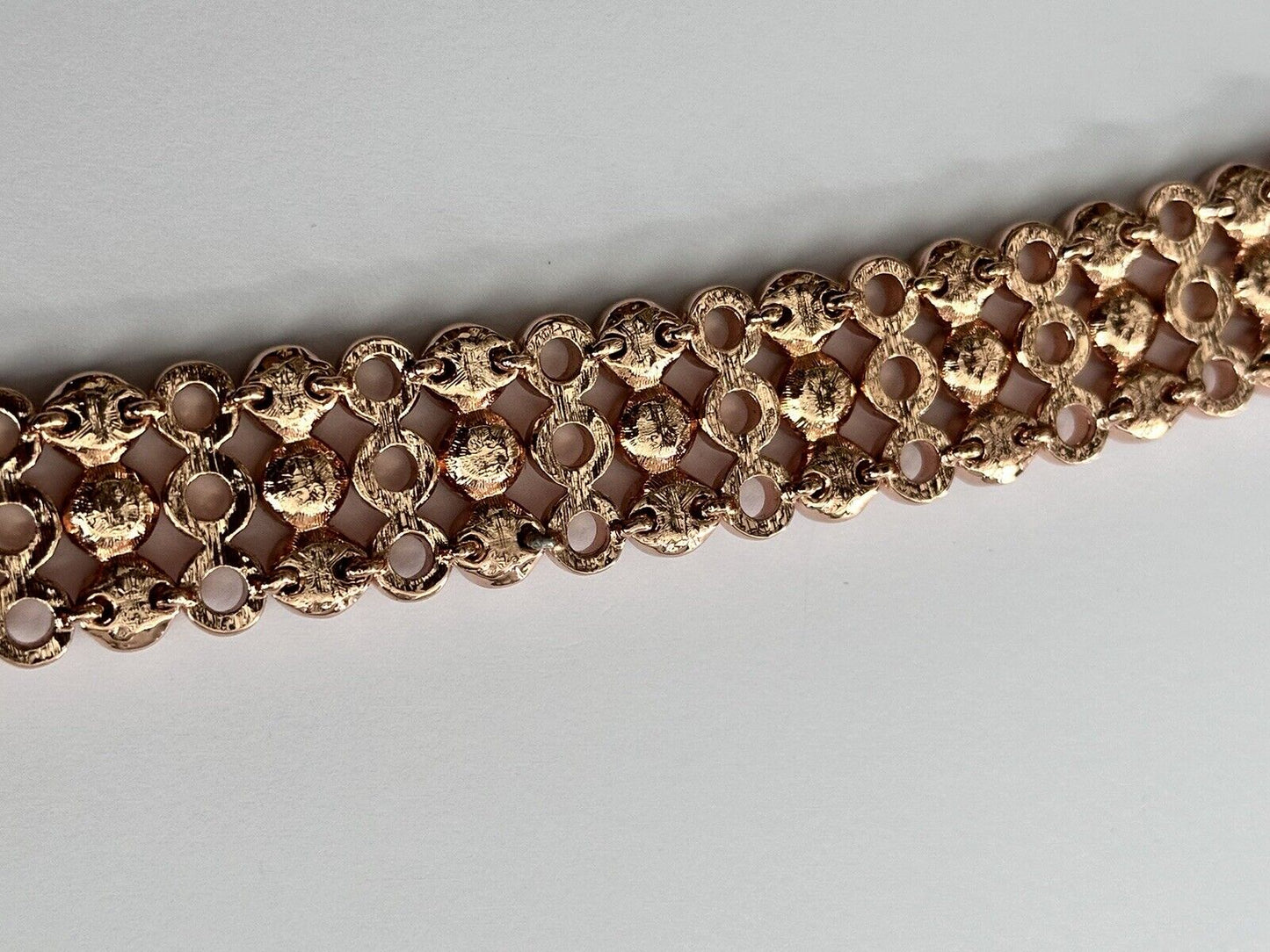 Vintage 1980s Rose Gold Plated Diamanté Tennis  Bracelet New Old Stock
