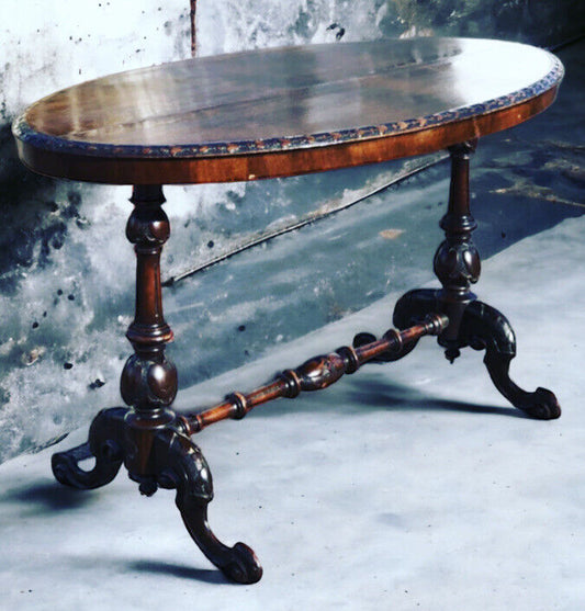 Victorian Mahogany Side Table / Hall Table, On Cabriole Feet