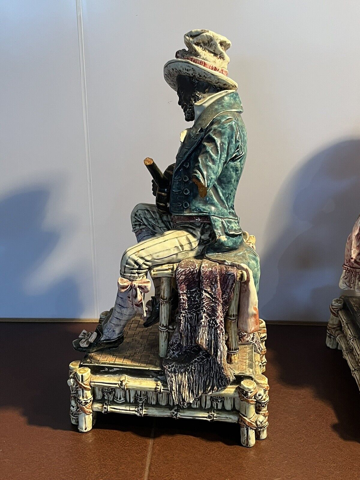Majolica Banjo Players. Large In Size.